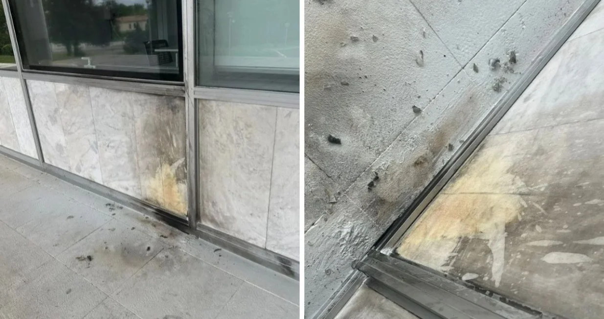 Mjesto na koje je bačen molotovljev koktel/Telegraf.rs