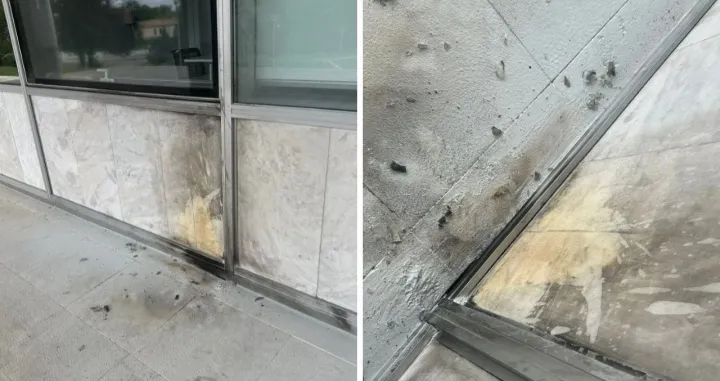 Mjesto na koje je bačen molotovljev koktel/Telegraf.rs