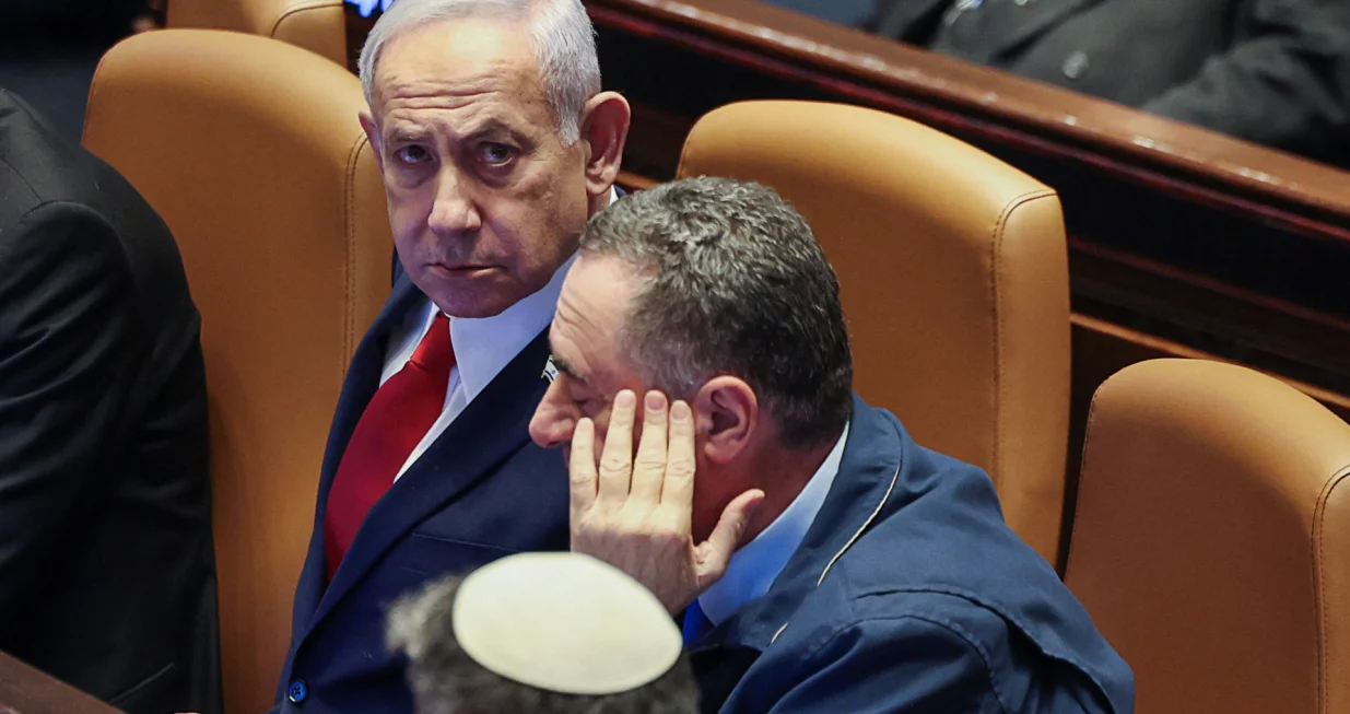 Israeli Prime Minister Benjamin Netanyahu attends a discussion at the plenum in the Knesset, Israel's parliament, in Jerusalem, July 23, 2025. REUTERS/Ronen Zvulun/Ronen Zvulun