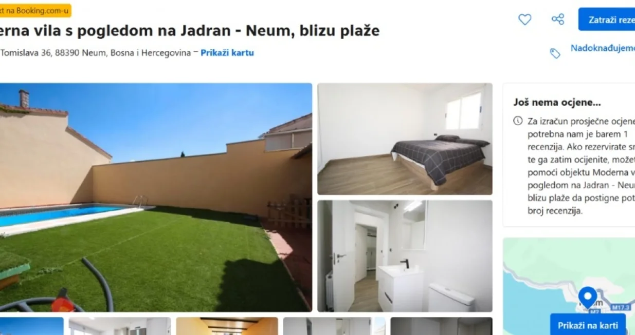 Oglas kojim se pokušava prevariti turiste/