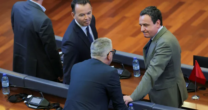Kosovo's outgoing Prime Minister Albin Kurti attends the plenary session as Kosovo's parliament fails to elect a new speaker for the fifty-second time in Pristina, Kosovo July 25, 2025. REUTERS/Valdrin Xhemaj/Valdrin Xhemaj