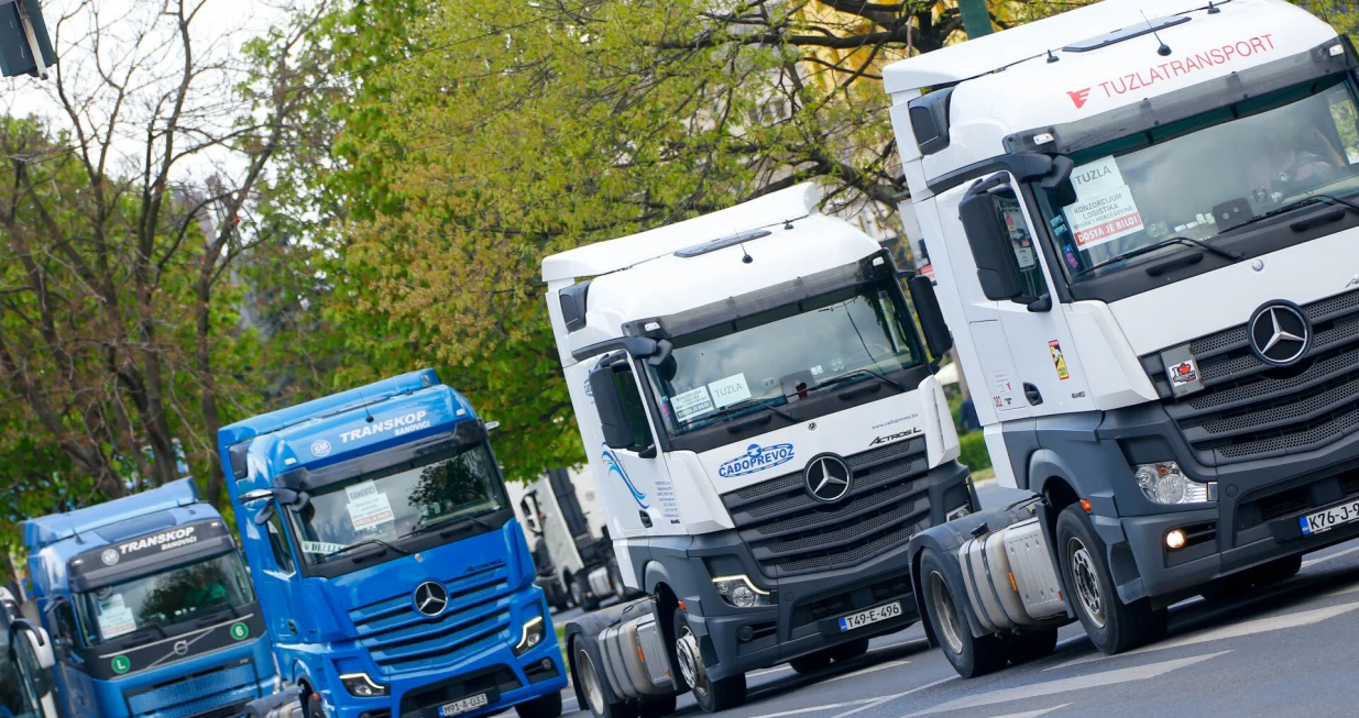 Protestna voznja kamiona prijevoznika i transportnog sektora/Damir Deljo @ Oslobodjenje