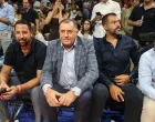 Vuk Radivojević, Milorad i Igor Dodik na utakmici između košarkaških reprezentacija Srbije i Slovenije u Beogradskoj areni/Foto: Filip Stevanović
