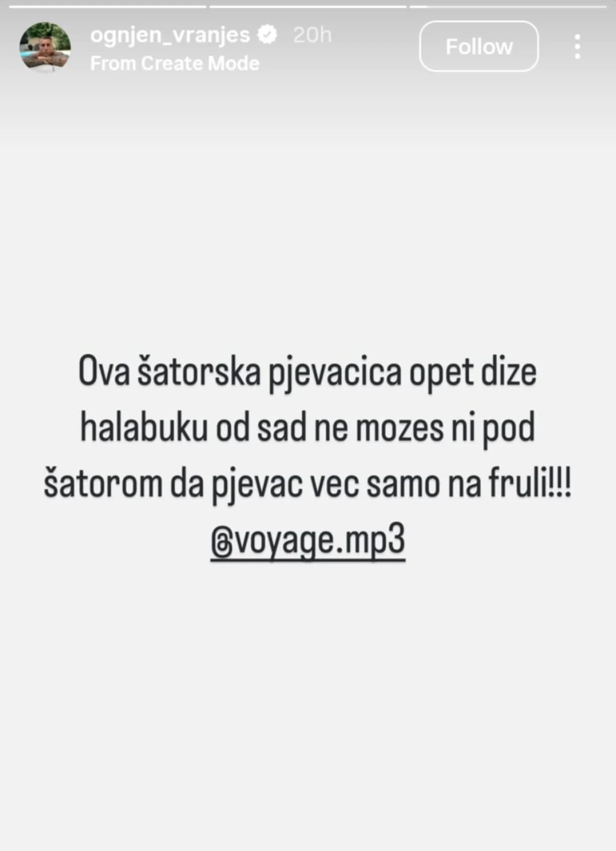 Objava Vranješa/Foto: 