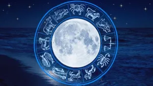 pun mjesec, horoskop/Ilustracija/- 