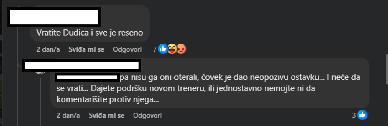Komentari navijača Radničkog/Foto: 