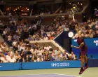Aug 25, 2025; Flushing, NY, USA; Carlos Alcaraz (ESP) serves against Reilly Opelka (USA)(not pictured) on day two of the 2025 US Open tennis tournament at USTA Billie Jean King National Tennis Center. Mandatory Credit: Geoff Burke-Imagn Images/Foto: Geoff Burke