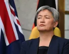 Australian Foreign Affairs Minister Penny Wong looks on, during a press conference at Parliament House in Canberra, Australia, August 26, 2025. AAP/Lukas Coch via REUTERS ATTENTION EDITORS - THIS IMAGE WAS PROVIDED BY A THIRD PARTY. NO RESALES. NO ARCHIVE. AUSTRALIA OUT. NEW ZEALAND OUT. NO COMMERCIAL OR EDITORIAL SALES IN NEW ZEALAND. NO COMMERCIAL OR EDITORIAL SALES IN AUSTRALIA./Lukas Coch