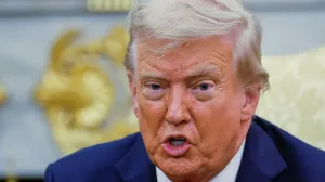 U.S. President Donald Trump attends a meeting with South Korean President Lee Jae Myung (not pictured) at the Oval Office, at the White House, in Washington, D.C., U.S., August 25, 2025. REUTERS/Brian Snyder/Brian Snyder