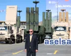 Turkish President Tayyip Erdogan poses with Hisar medium air defense surface-to-air missile system and Siper high to medium air defense surface-to-air missile system,during a ceremony at Aselsan Golbasi Campus in Ankara, Turkey, August 27, 2025. Murat Kula/Presidential Press Office/Handout via REUTERS ATTENTION EDITORS - THIS PICTURE WAS PROVIDED BY A THIRD PARTY. NO RESALES. NO ARCHIVES./Murat Kula/presidential Press Of