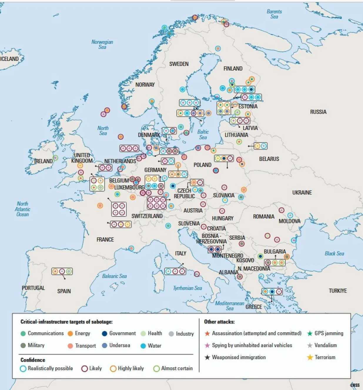 Karta ruskih operacija u Evropi/IISS/