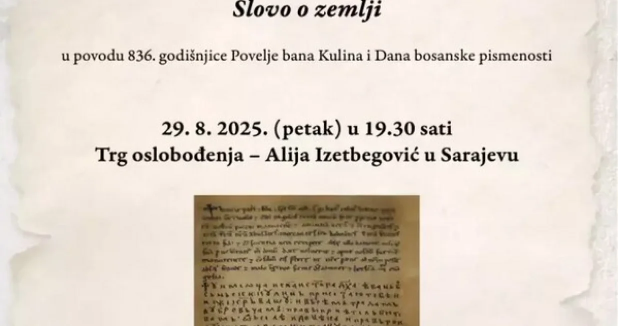Slovo o zemlji prvakinje bosanskohercegovačkog glumišta Hasije Borić u povodu Dana bosanske pismenosti i 836. godišnjice Povelje bana Kulina/Bzk
