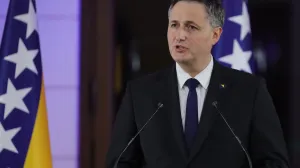 Prijem u Viječnici povodom Dana Nazavisnosti BiH.Presjedavajući Predsjedništva Bih Željko Komšić i član Predsjedništva BiH Denis Bećirović/Senad Gubelić