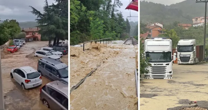 Nevrijeme u Sloveniji, jaka kiša, pljuskovi/Radio Capris/slovenska željeznica/meteoinfo Slovenija
