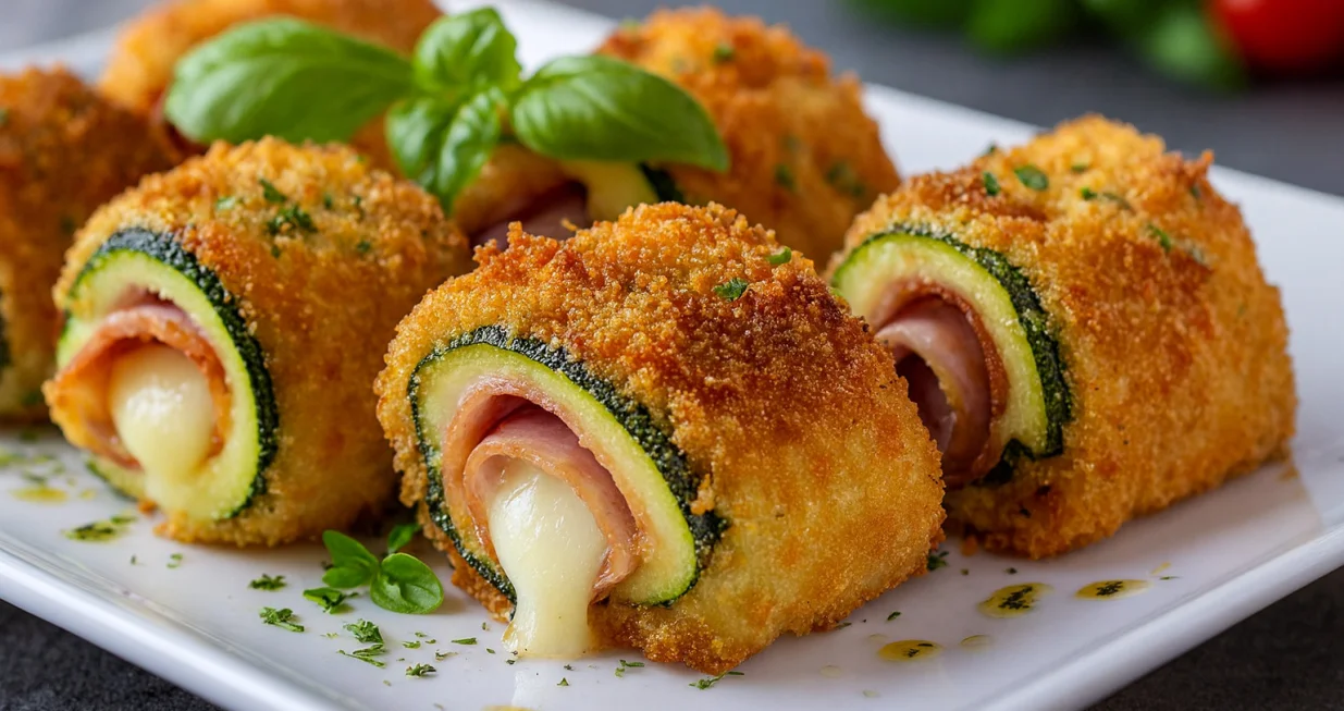 Pohovane tikvice punjene šunkom i sirom//