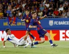 Soccer Football - Friendly - Joan Gamper Trophy - FC Barcelona v Como - Estadi Johan Cruyff, Barcelona, Spain - August 10, 2025 FC Barcelona's Fermin Lopez scores their first goal REUTERS/Bruna Casas/Foto: Bruna Casas