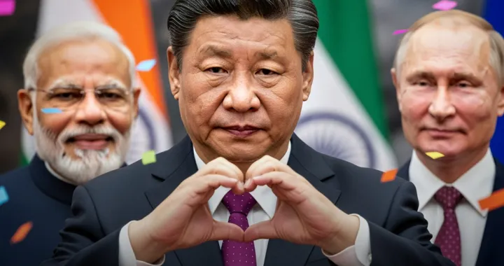 Xi Jinping, Vladimir Putin, Narendra Modi, vizual za kolumnu, Kina/Stefan Komljenović