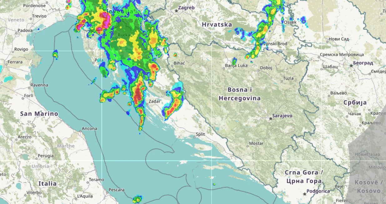 kiša, vrijeme, padavine, oblaci, nevrijeme/Screenshot