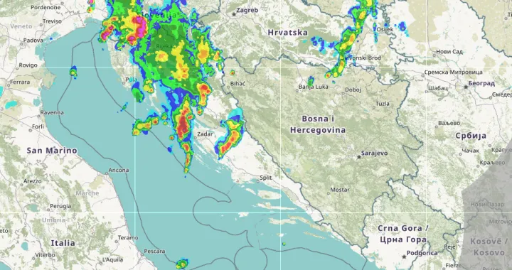 kiša, vrijeme, padavine, oblaci, nevrijeme/Screenshot