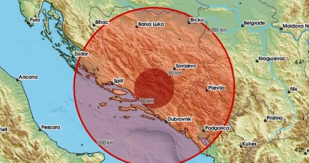 Zemljotres u BiH, Mostar/Emsc