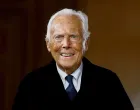 FILE PHOTO: Designer Giorgio Armani appears at the end of his Haute Couture Spring/Summer 2025 collection show for Giorgio Armani Prive in Paris, France, January 28, 2025. REUTERS/Sarah Meyssonnier/File Photo/Sarah Meyssonnier
