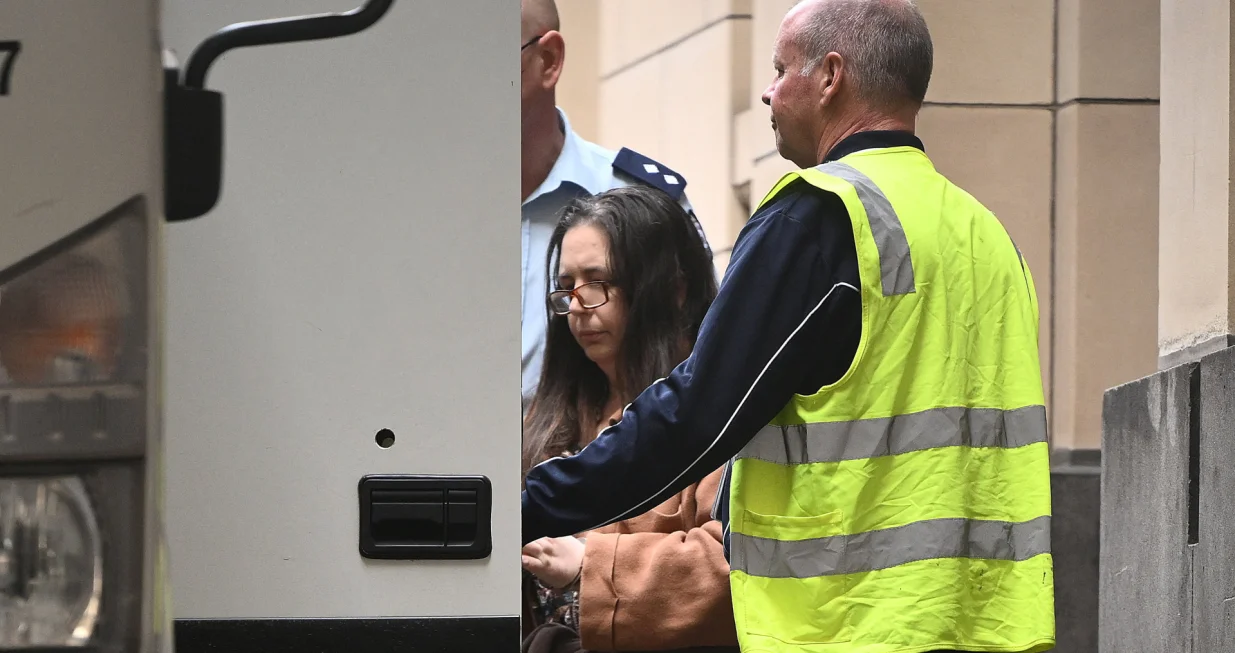 Erin Patterson leaves the Supreme Court of Victoria after being sentenced to 33 years in prison for murdering three relatives and attempting to murder a fourth by serving them a meal laced with deadly mushrooms, in Melbourne, Australia Monday, September 8, 2025. AAP/Joel Carrett via REUTERS ATTENTION EDITORS - THIS IMAGE WAS PROVIDED BY A THIRD PARTY. NO RESALES. NO ARCHIVE. AUSTRALIA OUT. NEW ZEALAND OUT. NO COMMERCIAL OR EDITORIAL SALES IN NEW ZEALAND. NO COMMERCIAL OR EDITORIAL SALES IN AUSTRALIA.  TPX IMAGES OF THE DAY/Joel Carrett