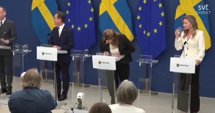 Švedska ministrica se onesvijestila i srušila na presici/Screenshot