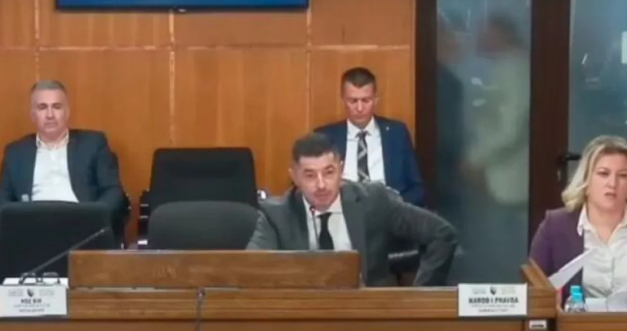 Skupština Brčko distrikta, fizički kontakt, obračun, tuča, Velibor Babić i Srđan Blažić/Prtsc