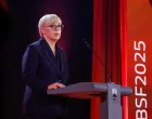 Slovenian President Natasa Pirc Musar speaks on the opening day of Bled Strategic Forum in Bled, Slovenia September 1, 2025. REUTERS/Borut Zivulovic/Borut Zivulovic