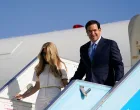 U.S. Secretary of State Marco Rubio and his wife Jeanette Dousdebes arrive at Ben Gurion International Airport, near Lod, Israel, September 14, 2025. REUTERS/Nathan Howard/Pool/Nathan Howard