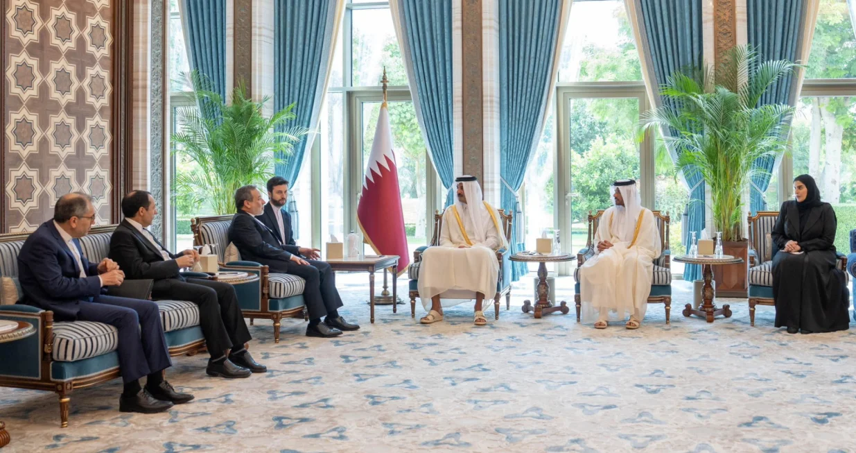 Emir of Qatar Sheikh Tamim bin Hamad Al Thani meets with Iranian Foreign Minister Abbas Araghchi, in Doha, Qatar, September 4, 2025. Amiri Diwan/Handout via REUTERS THIS IMAGE HAS BEEN SUPPLIED BY A THIRD PARTY/Amiri Diwan