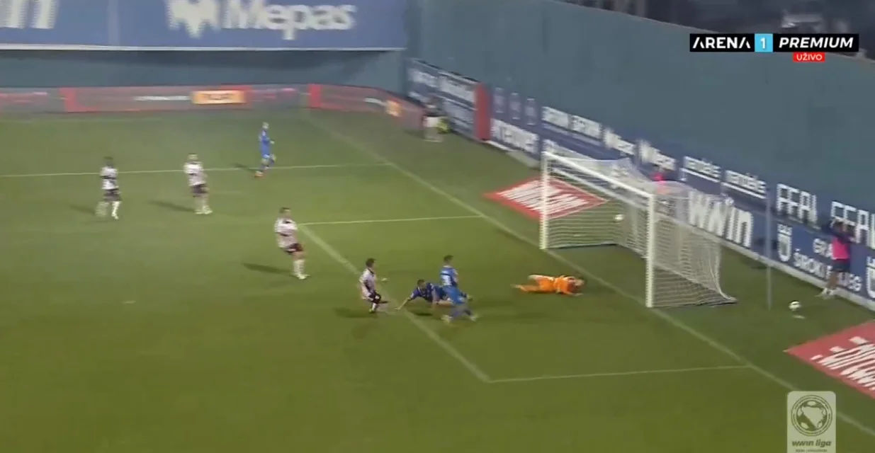 Gol Širokog Brijega za 2:0 protiv Sarajeva (FOTO: Screenshot/Arenasport)/Foto: 