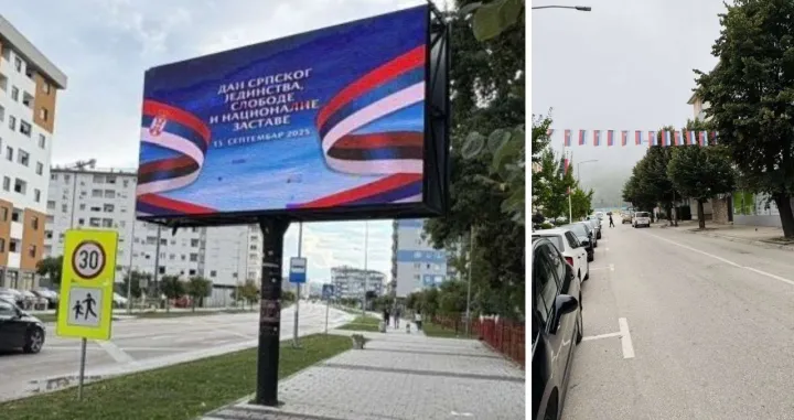 Zastave RS i Srbije u bh. gradovima/Savo Minić/Rtrs