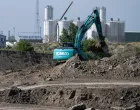 FILE PHOTO: An excavator works near Hungary's Paks nuclear power plant to prepare the new Paks II construction site in Paks, Hungary, May 9, 2023. REUTERS/Marton Monus/File Photo/Marton Monus