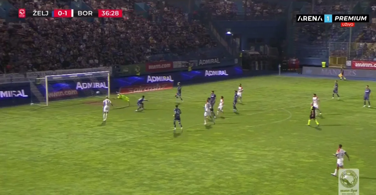 Gol Savića protiv Željezničara (FOTO: Screenshot/Arenasport)/Foto: 