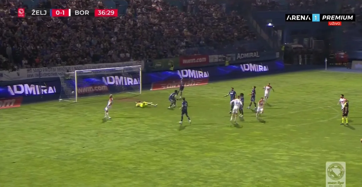 Gol Savića protiv Željezničara (FOTO: Screenshot/Arenasport)/Foto: 