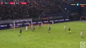 Gol Šošića protiv Borca (FOTO: Screenshot/Arenasport)/Foto: 