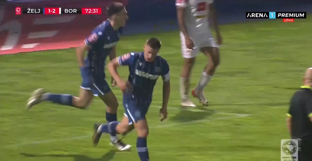 Gol Šošića protiv Borca (FOTO: Screenshot/Arenasport)/Foto: 