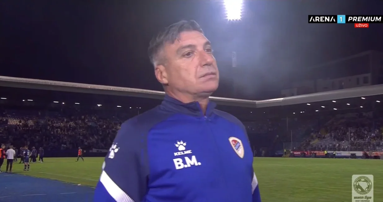 Marinović nakon poraza na Grbavici (FOTO: Screenshot/Arenasport)/Foto: 