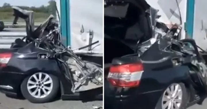 Stravična nesreća, saobraćajna nesreća, kamion, automobil podletio pod kamion, Gradiška/Prtsc