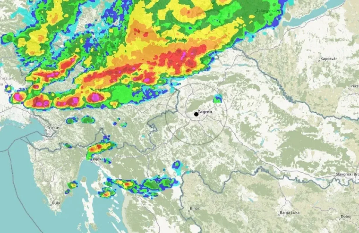 Nevrijeme stiže sa sjevera Evrope/Rain Alarm