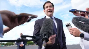 U.S. Secretary of State Marco Rubio speaks to reporters before boarding his plane at Homestead Air Reserve Base in Homestead, Florida, U.S., en route to Mexico City, September 2, 2025. Jacquelyn Martin/Pool via REUTERS/Jacquelyn Martin