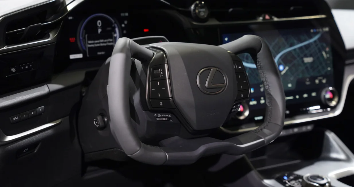 epa10311288 An electric Lexus vehicle is displayed at AutoMobility LA Auto Show in Los Angeles, California, USA, on 17 November 2022. EPA/Allison Dinner/Allison Dinner