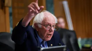 U.S. Senator Bernie Sanders (I-VT) speaks as U.S. Health and Human Services Secretary Robert F. Kennedy Jr., testifies before a Senate Finance Committee hearing on President Donald Trump's 2026 health care agenda, on Capitol Hill in Washington, D.C., U.S., September 4, 2025. REUTERS/Evelyn Hockstein/Evelyn Hockstein