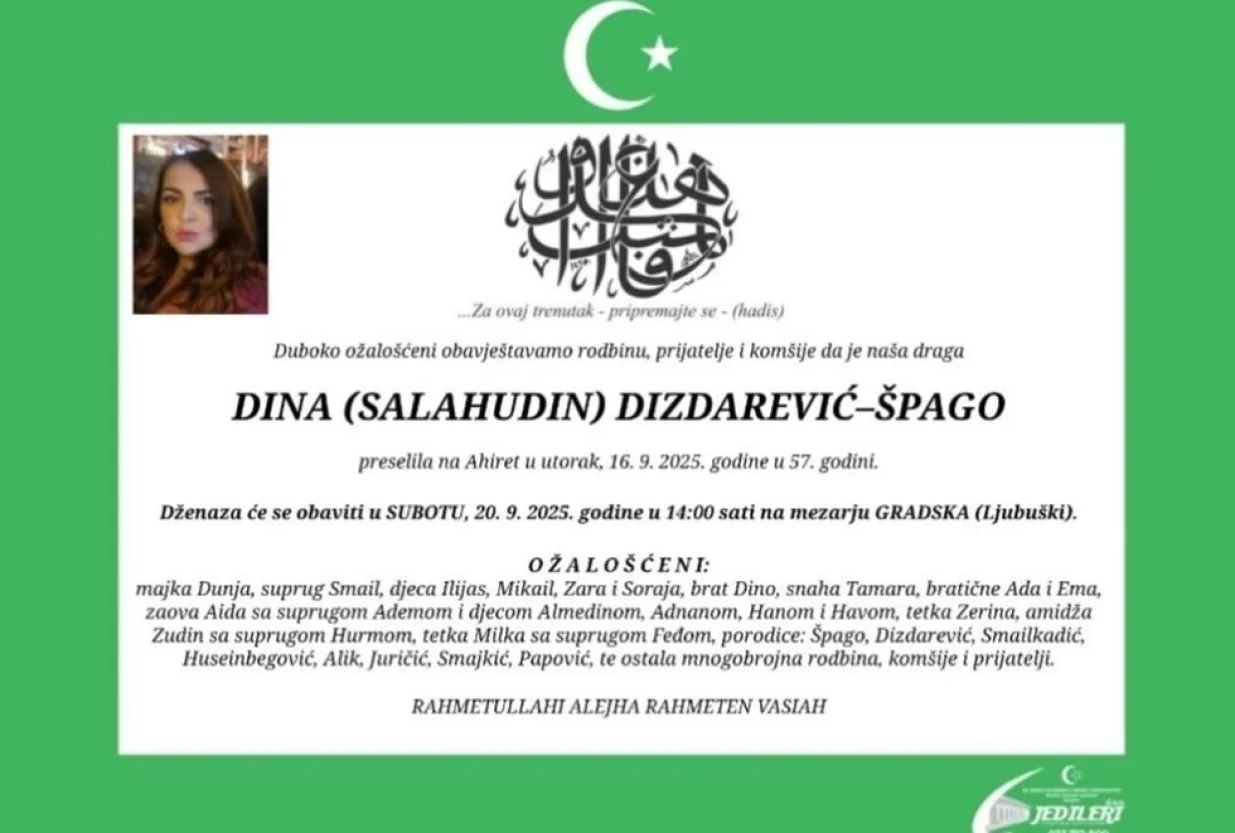 Preminula doktorica Dina Dizdarević-Špago/