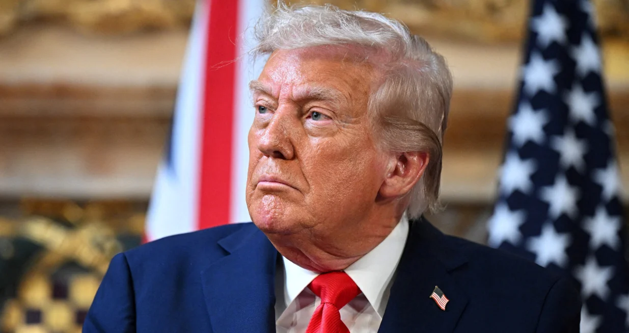 FILE PHOTO: U.S. President Donald Trump attends a press conference with UK Prime Minister Keir Starmer (not pictured) at Chequers at the conclusion of a state visit on September 18, 2025 in Aylesbury, England. Leon Neal/Pool via REUTERS/File Photo/Leon Neal
