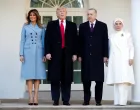 FILE PHOTO: U.S. President Donald Trump and first lady Melania Trump stand with Turkey's Pressident Tayyip Erdogan and Emine Erdogan at the White House in Washington, U.S., November 13, 2019. REUTERS/Tom Brenner/File Photo/Tom Brenner