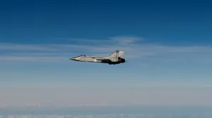 Švedska vojska kaže da je na fotografiji ruski MiG-31 nakon što je napustio estonski zračni prostor /X/Švedske odbrambene snage/X/Švedske Odbrambene Snage 