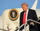 U.S. President Donald Trump steps off Air Force One at LaGuardia Airport in New York, U.S., September 11, 2025. REUTERS/Ken Cedeno/Ken Cedeno