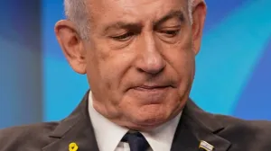 Israeli Prime Minister Benjamin Netanyahu holds a joint press conference with U.S. Secretary of State Marco Rubio (not pictured) at the Prime Minister's Office, during Rubio's visit, in Jerusalem, September 15, 2025. REUTERS/Nathan Howard/Pool/Nathan Howard